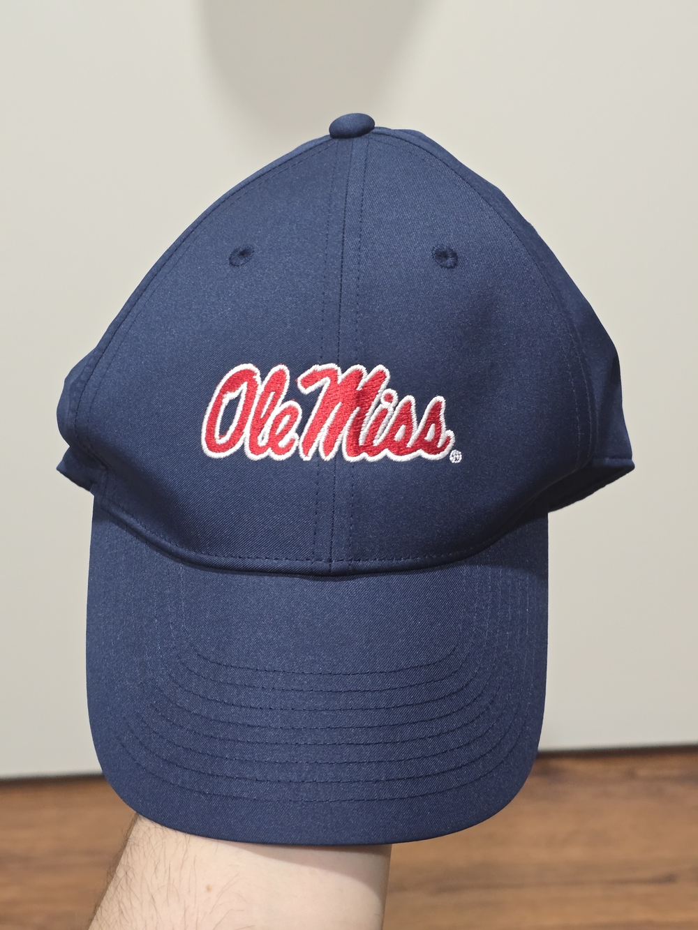 Ole Miss Rebels NCAA Adjustable Baseball Cap Navy Blue Hat Script Logo